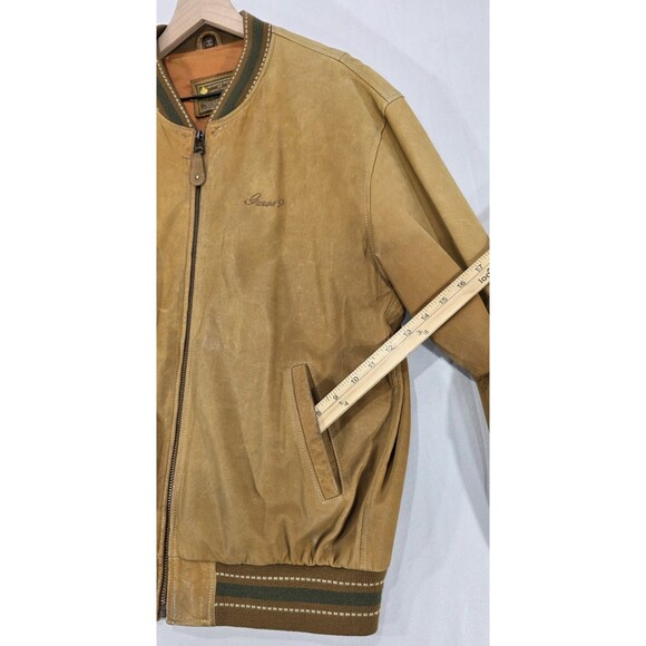 Vtg Guess Georges Marciano Bomber Jacket Leather Distressed Brown 80s 90s Men L - Picture 7 of 16